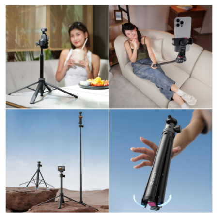 Ulanzi TT24 (S044A) - selfie stick i mini statyw 2w1, z szybkozłączką CKA  - przykład użycia